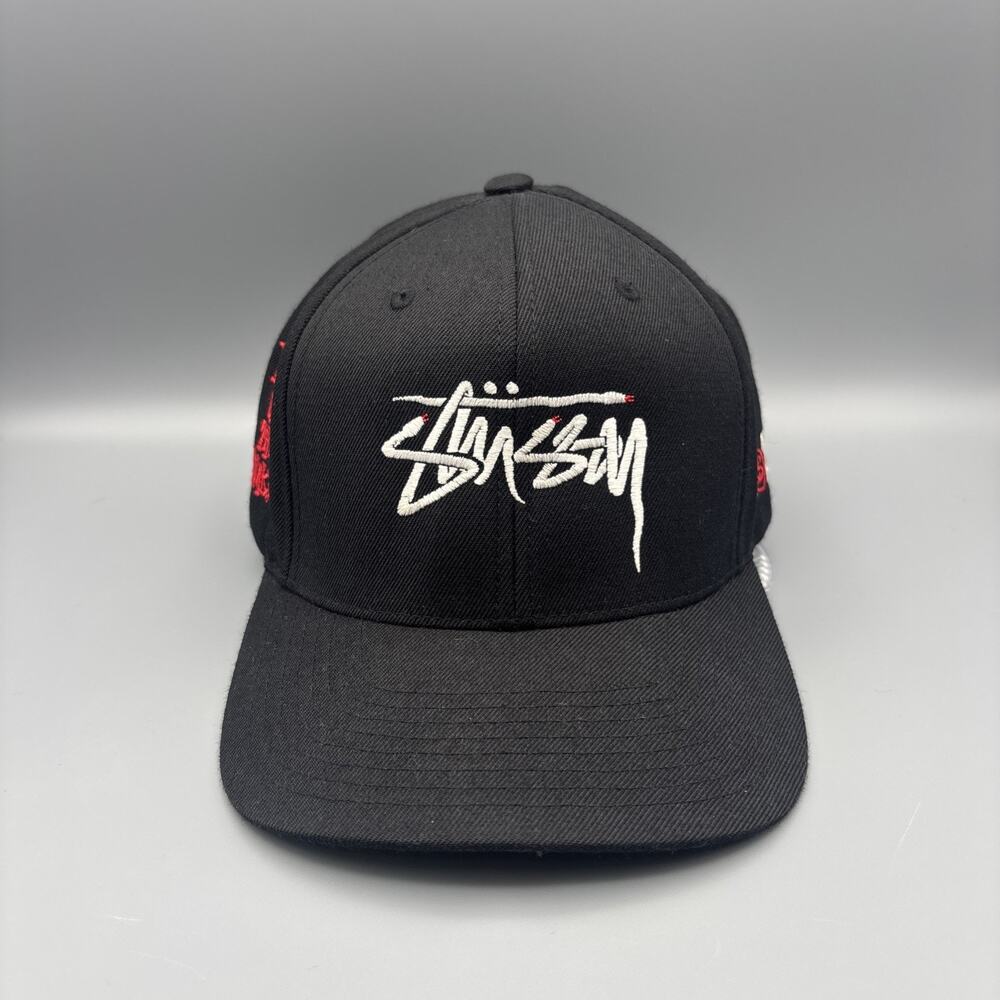 Stussy Men's Black Embroidered SnapBack Year Of The Snake Hat 2013
